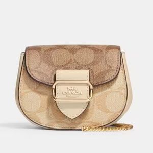 Morgan Card Case On A Chain In Blocked Signature Canvas